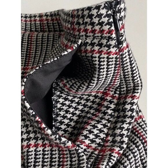 Forever 21 Juniors Sz 26 Mini Skirt Multicolor Houndstooth Plaid With Pockets - Picture 4 of 8